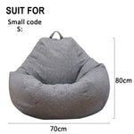 Large Small Lazy Sofas Cover Chairs without Filler Linen Cloth Lounger