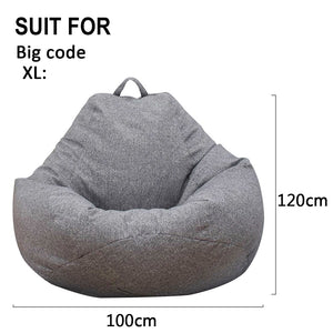 Large Small Lazy Sofas Cover Chairs without Filler Linen Cloth Lounger