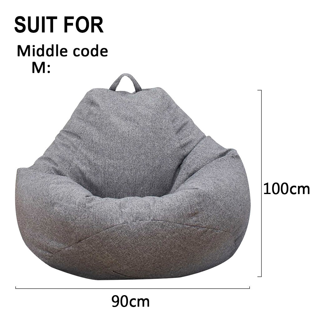 Large Small Lazy Sofas Cover Chairs without Filler Linen Cloth Lounger