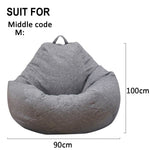 Large Small Lazy Sofas Cover Chairs without Filler Linen Cloth Lounger