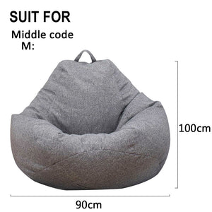 Large Small Lazy Sofas Cover Chairs without Filler Linen Cloth Lounger