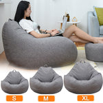 Large Small Lazy Sofas Cover Chairs without Filler Linen Cloth Lounger