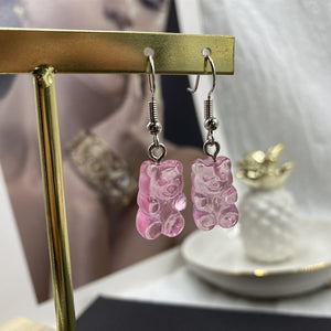 Cartoon Cute Resin Earrings  Colorful Animal Bear
