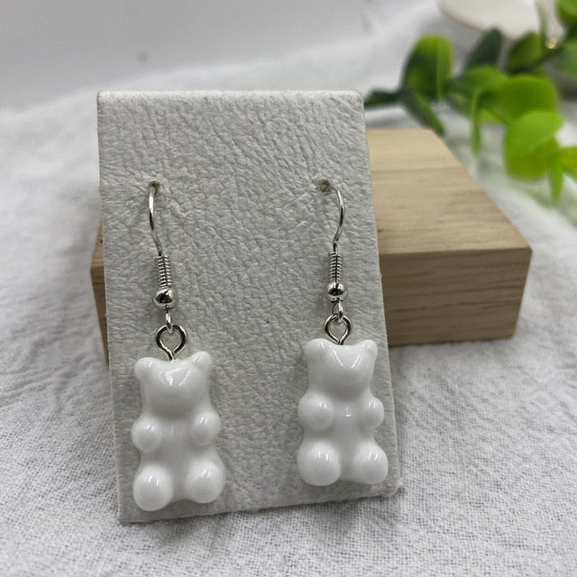 Cartoon Cute Resin Earrings  Colorful Animal Bear