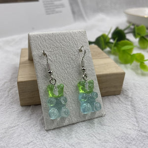Cartoon Cute Resin Earrings  Colorful Animal Bear