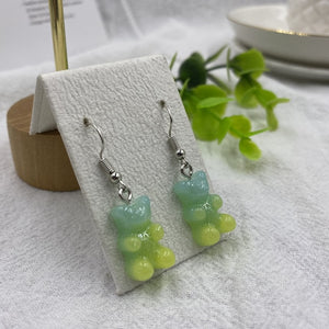 Cartoon Cute Resin Earrings  Colorful Animal Bear