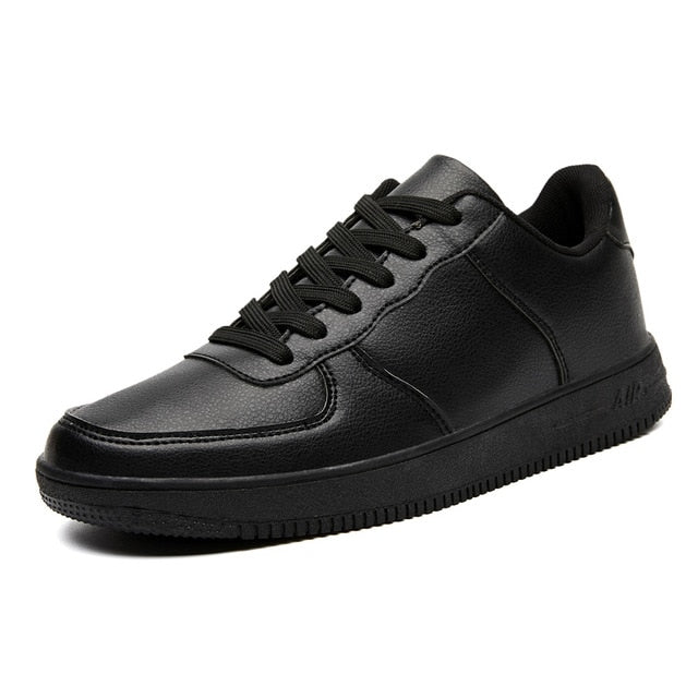 Autumn 2020 Leather Men's Sneakers White Breathable Casual Men Shoes Big Size 49 Black Man Vulcanized Shoes Zapatillas Hombre