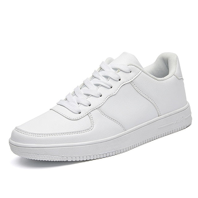 Autumn 2020 Leather Men's Sneakers White Breathable Casual Men Shoes Big Size 49 Black Man Vulcanized Shoes Zapatillas Hombre